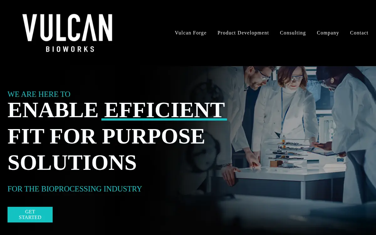 Homepage of Vulcan Bioworks LLC