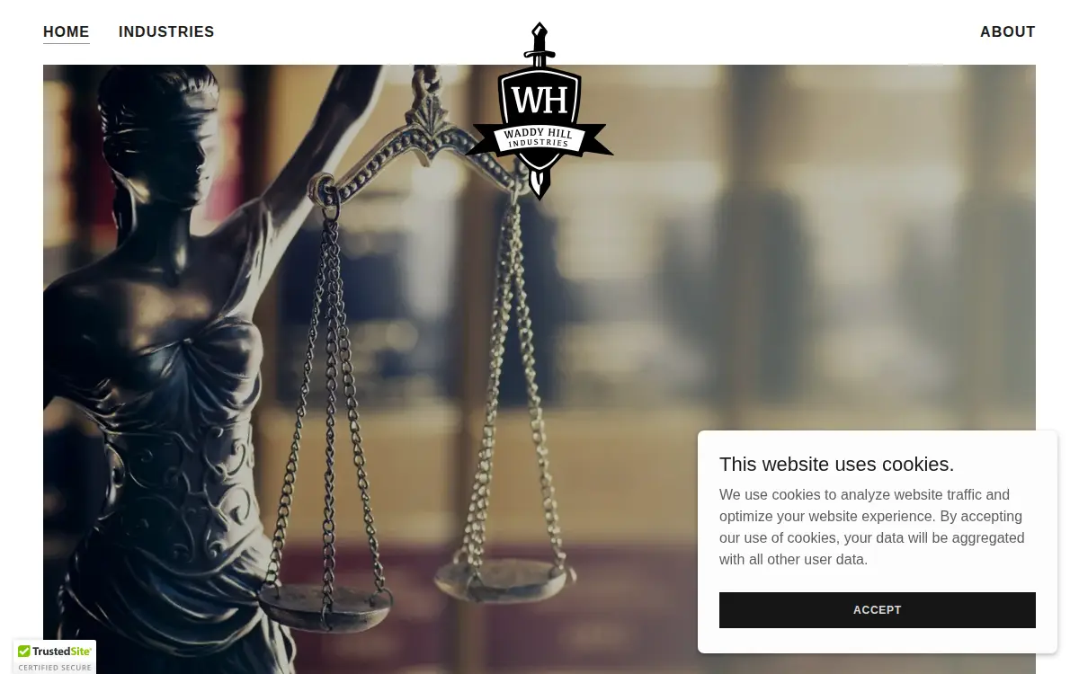 Homepage of Waddy Hill Industries, LLC