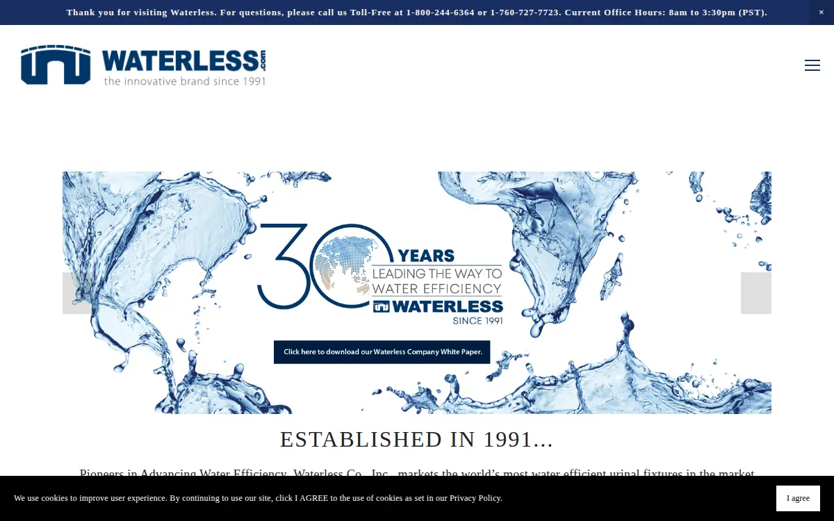 Homepage of Waterless Co., INC.