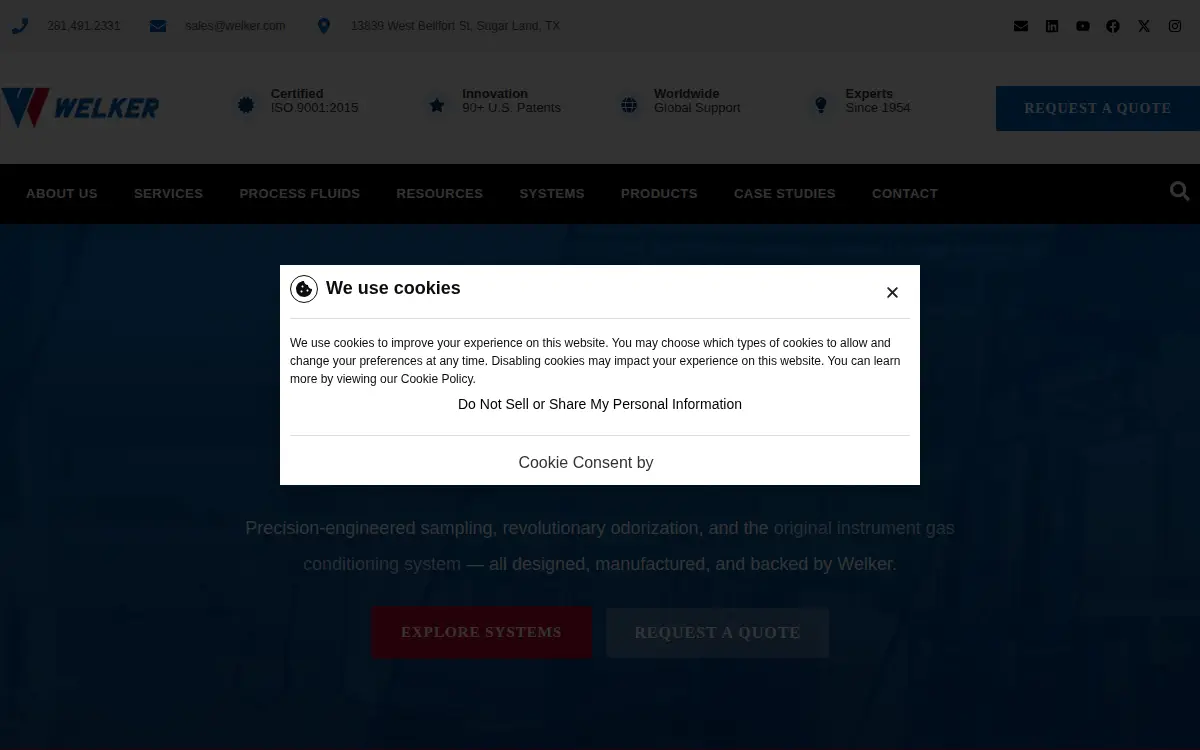 Homepage of Welker, INC.