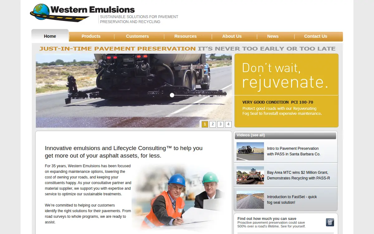 Homepage of Western Emulsions, INC