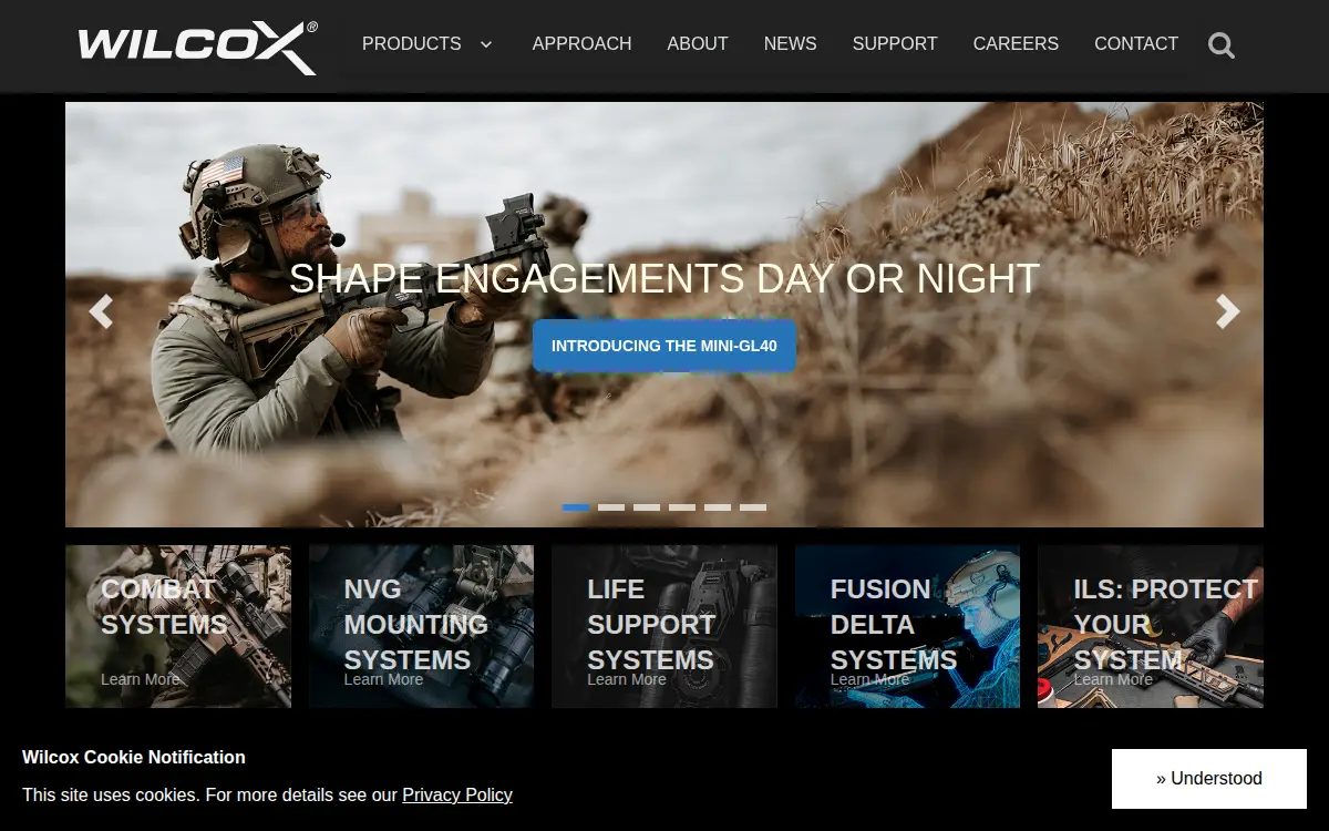 Homepage of Wilcox Industries CORP.