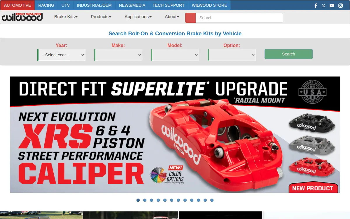 Homepage of Wilwood Engineering