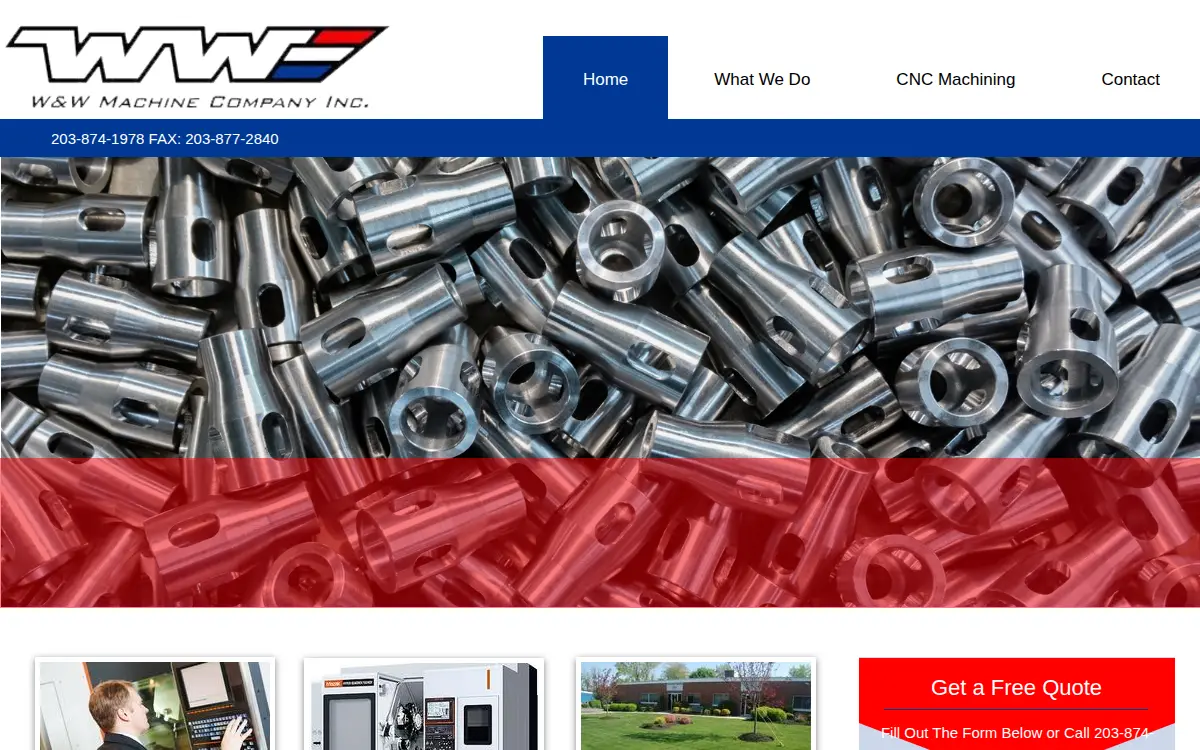 Homepage of W & W Machine CO INC
