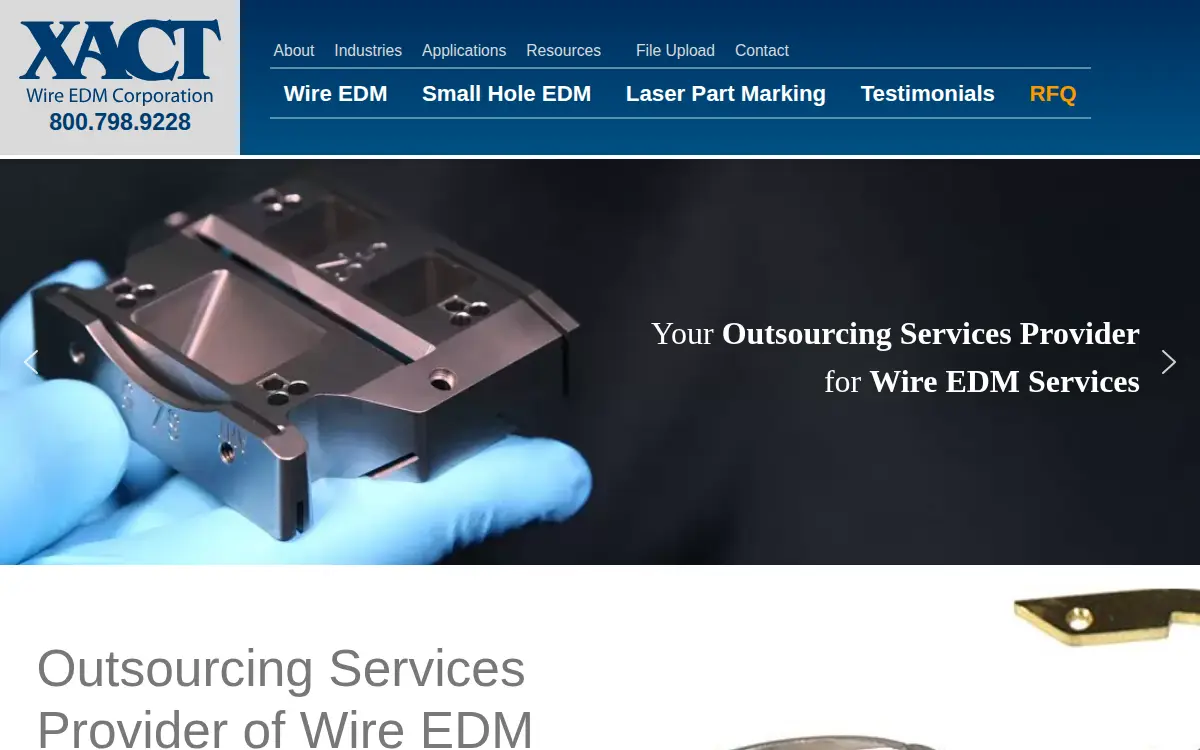 Homepage of Xact Wire Edm CORP