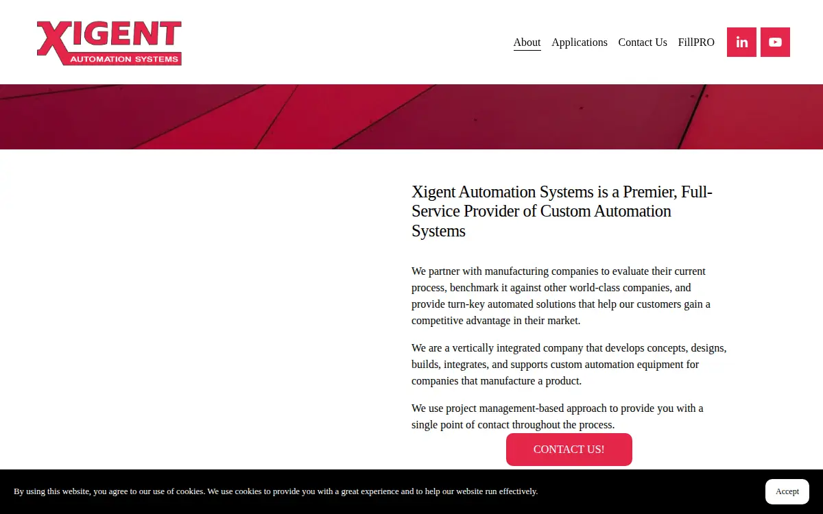 Homepage of Xigent Automation Systems INC