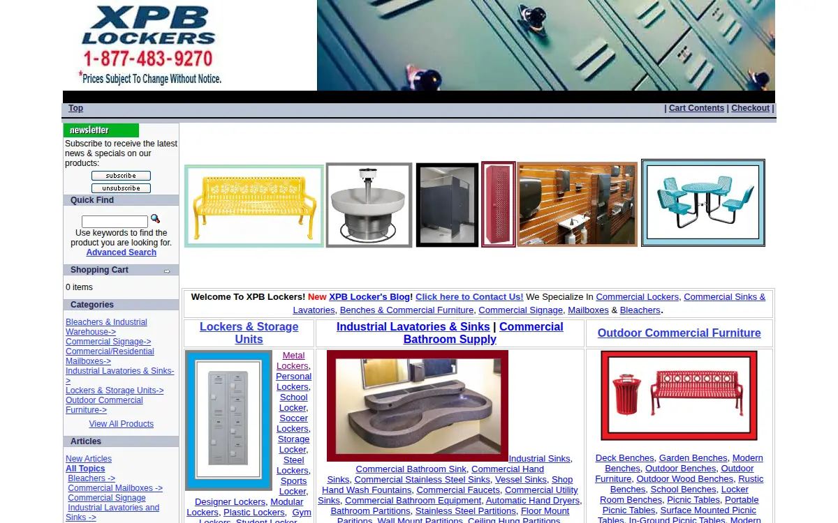 Homepage of Xpb Locker & Supply, LLC