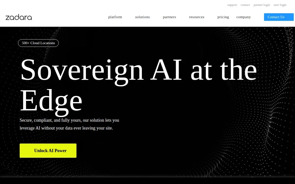 Homepage of Zadara, INC.