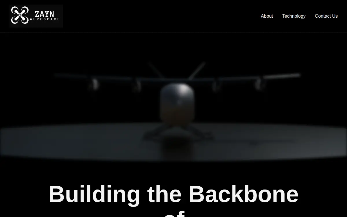 Homepage of Zayn Aerospace, LLC