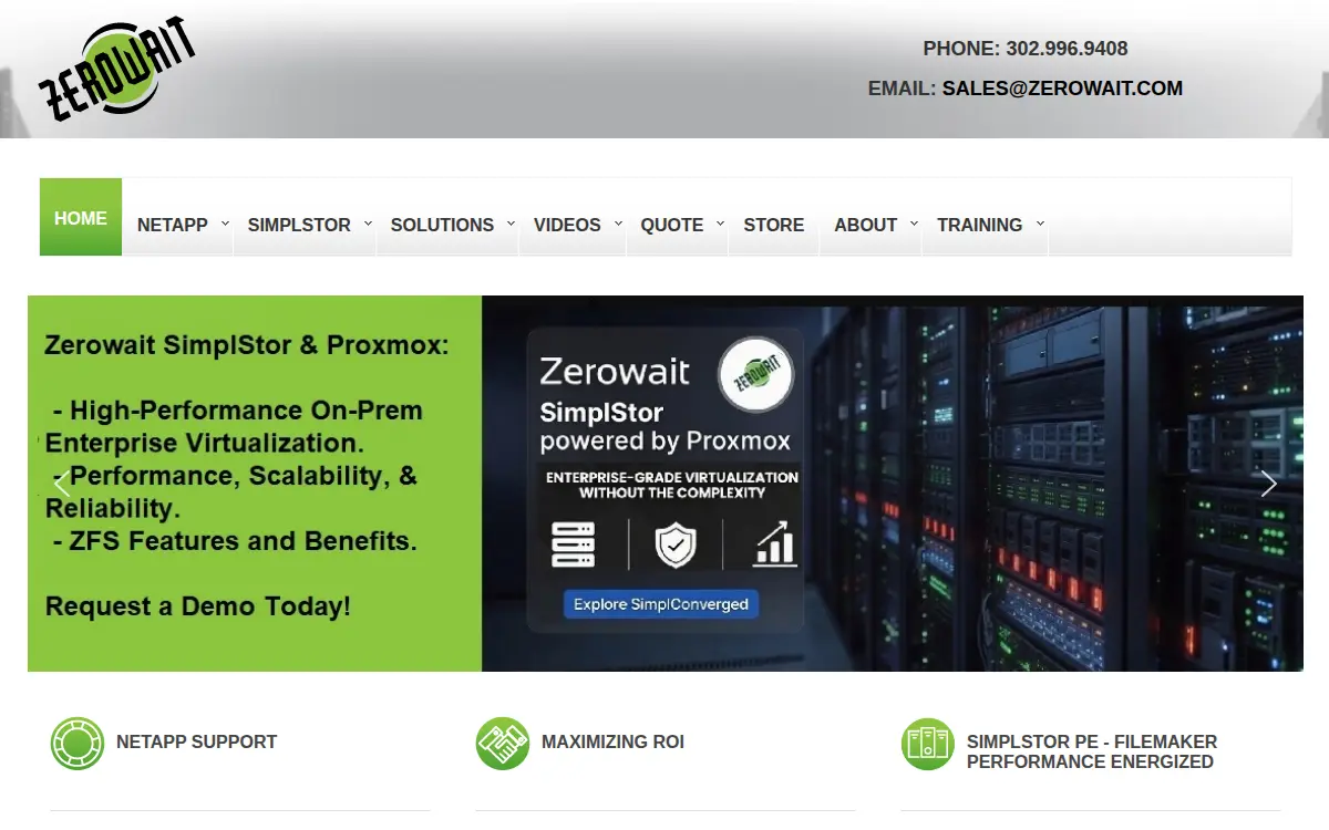 Homepage of Zerowait CORP