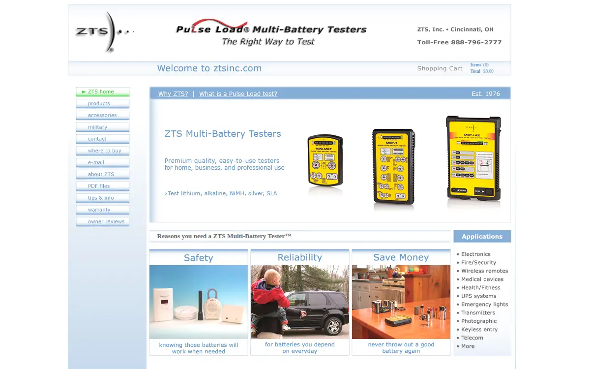 Homepage of Zts INC
