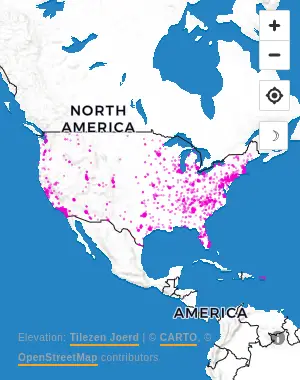 Map of United States manufacturing facilities