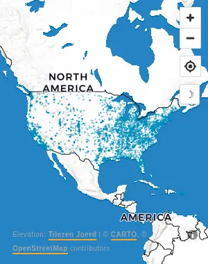 Map of United States manufacturing facilities