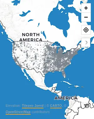 Map of United States manufacturing facilities