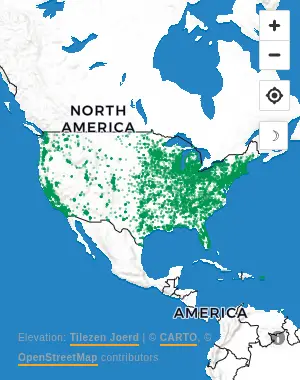 Map of United States manufacturing facilities
