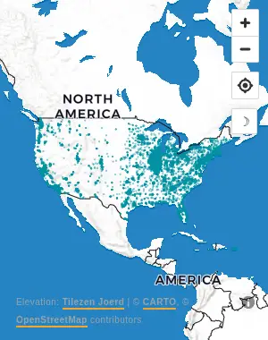 Map of United States manufacturing facilities